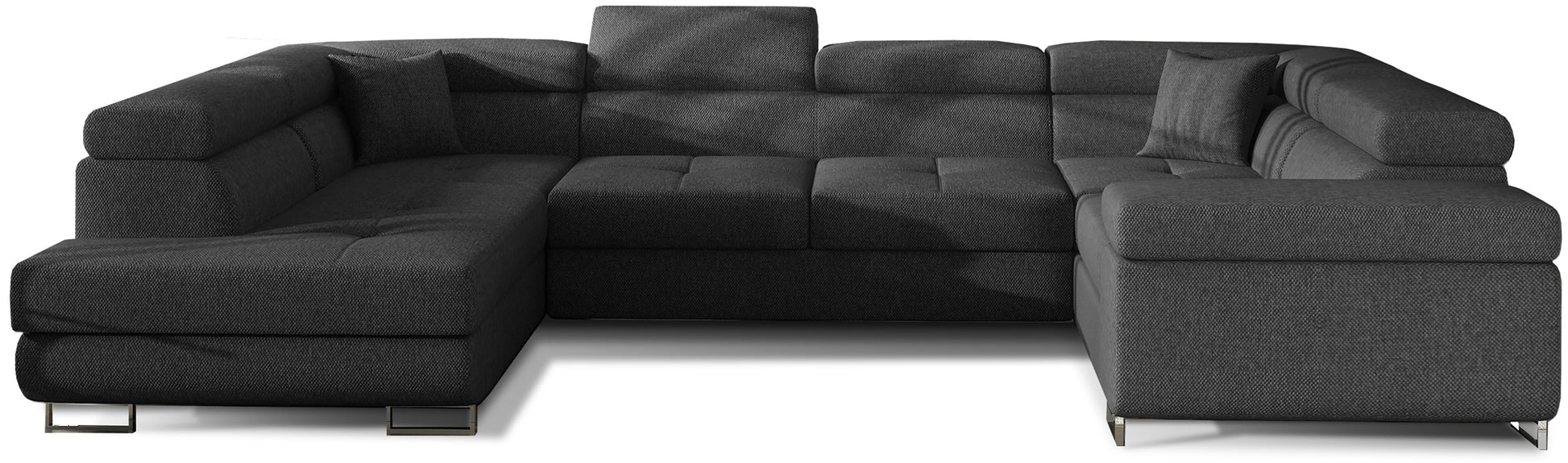 Narożnik Letto w tkaninie Inari 96 ciemnoszary na białym tle