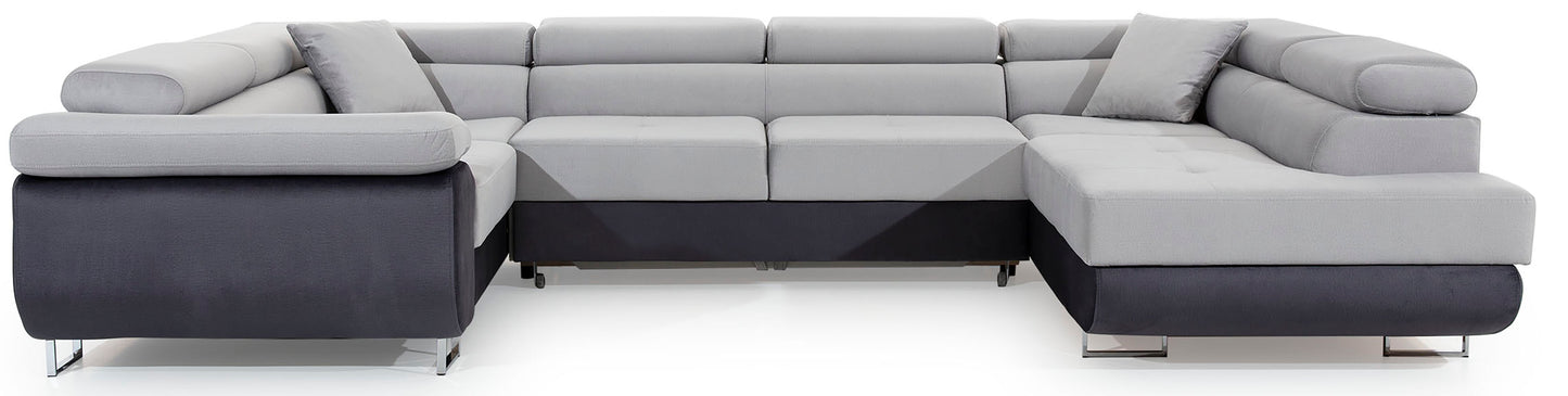 Narożnik Letto Monolith 84 jasnoszary z ciemnoszarymi wstawkami Monolith 97