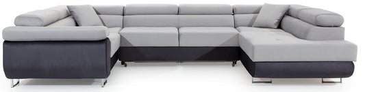 Narożnik Letto Monolith 84 jasnoszary z ciemnoszarymi wstawkami Monolith 97
