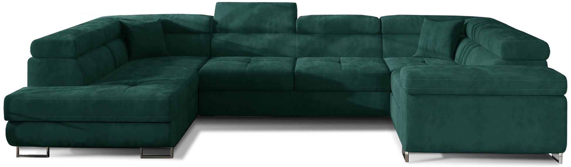 Narożnik Letto w tkaninie Kronos 19 zielony na białym tle