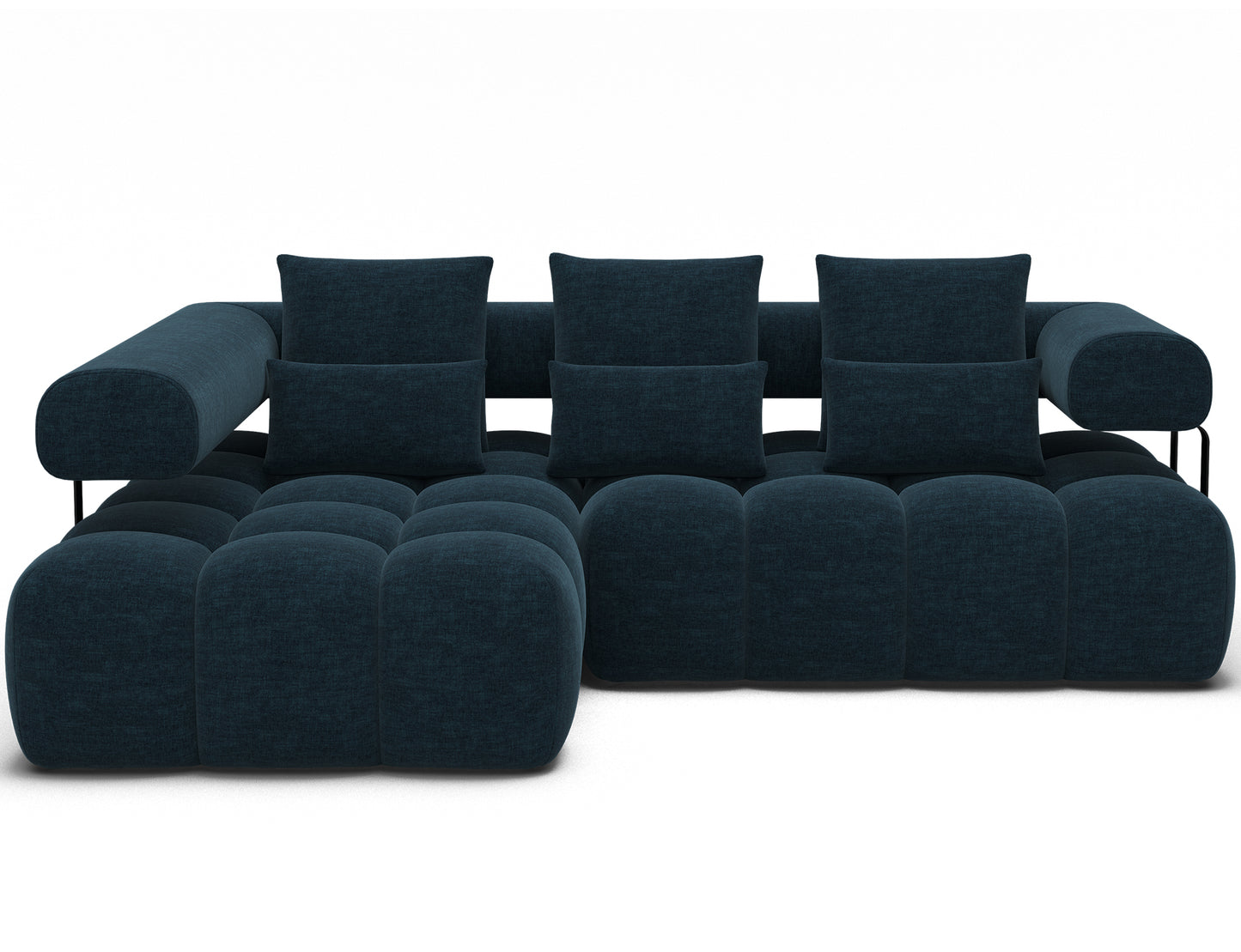 Narożnik Levvi lewy w kolorze granatowym Manhattan 40 – komfortowy model o nowoczesnym kształcie i wyjątkowej miękkości siedziska.