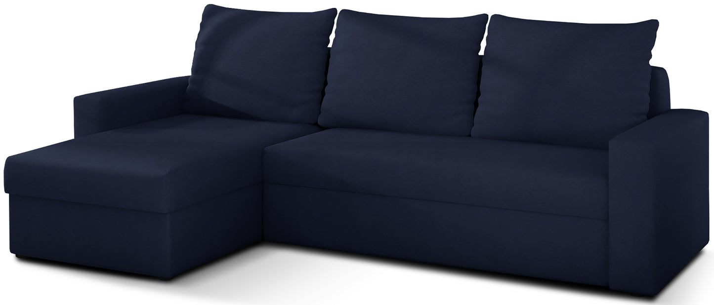 Narożnik Livio, tkanina Alova 79 ciemnogranatowy – ujęcie frontowe