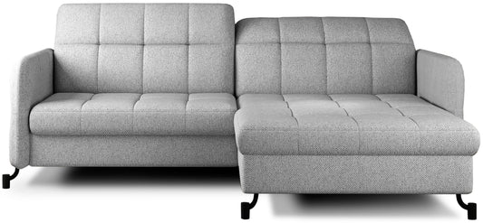 Narożnik Lorelle w kolorze Grande 81 jasnoszary, układ prawy, widok studyjny na białym tle.