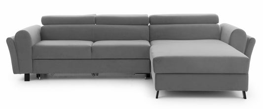 Jasnoszary narożnik Mariall Monolith 84 w wersji prawostronnej, nowoczesna sofa narożna do salonu z szerokim siedziskiem i wygodnym oparciem, idealna do codziennego relaksu, oglądania telewizji i spędzania czasu z rodziną
