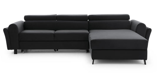 Ciemnoszary narożnik Mariall Monolith 97 w wersji prawostronnej, nowoczesna sofa narożna do salonu z szerokim siedziskiem i wygodnym oparciem, idealna do codziennego relaksu, oglądania telewizji i spędzania czasu z rodziną