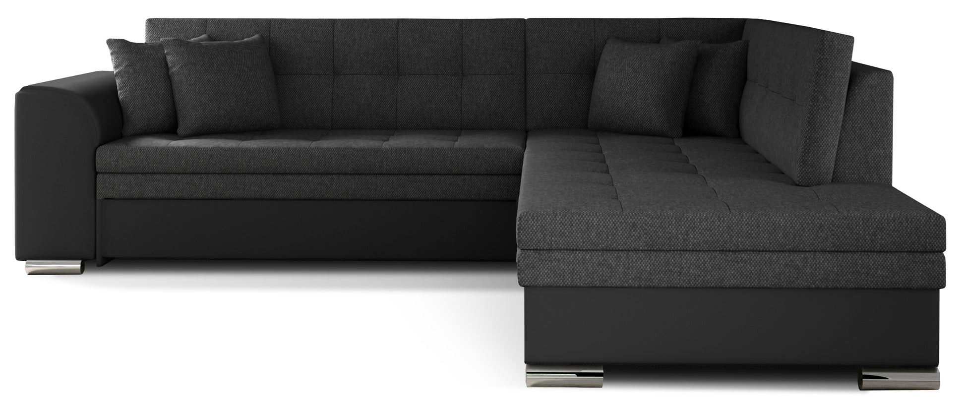 Dwukolorowy narożnik Pieretta prawy w tkaninie Inari 96 ciemnoszary i Soft 11 to nowoczesny mebel do salonu, który łączy elegancki wygląd z funkcjonalnością i zapewnia wygodny wypoczynek dla całej rodziny.