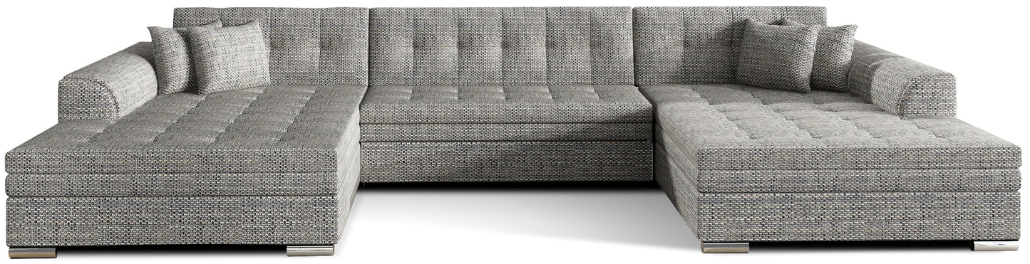 Narożnik Vento – tkanina Berlin 01 jasnoszary, nowoczesny narożnik do salonu