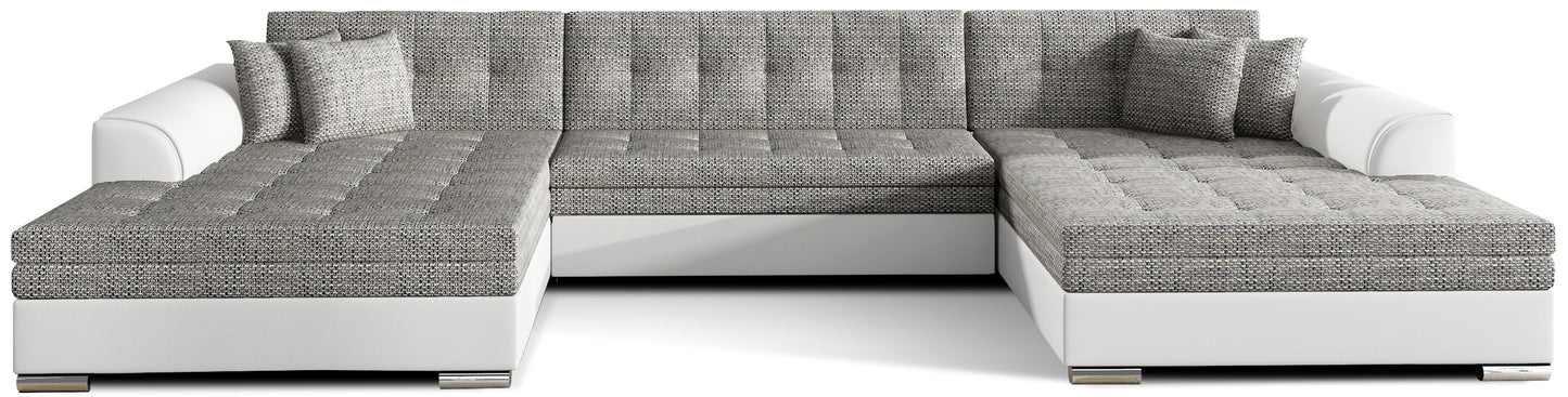 Narożnik Vento – Berlin 01 szary / Soft 17 (biały), packshot frontowy.