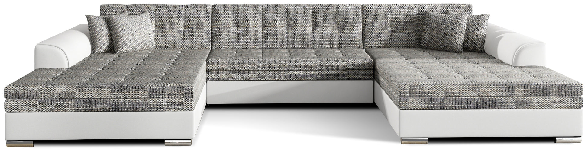 Narożnik Vento – Berlin 01 szary / Soft 17 (biały), packshot frontowy.