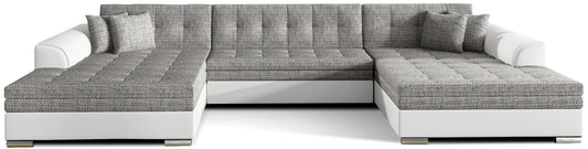 Narożnik Vento – Berlin 01 szary / Soft 17 (biały), packshot frontowy.