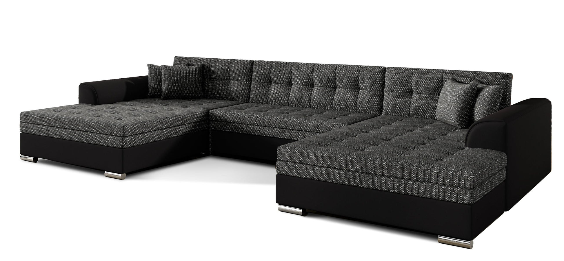 Narożnik Vento – Berlin 02 czarny / Soft 11, packshot frontowy.