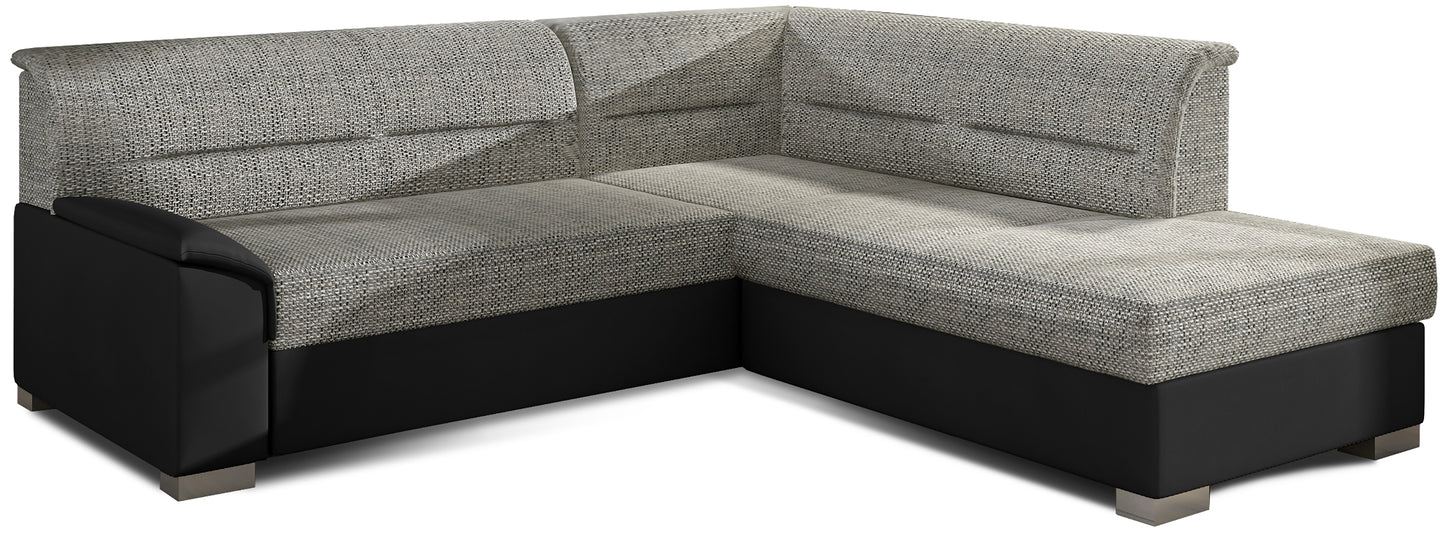 Narożnik Bergen lewostronny, Berlin 01 szary z czarnymi wstawkami Soft 11 – zdjęcie produktowe