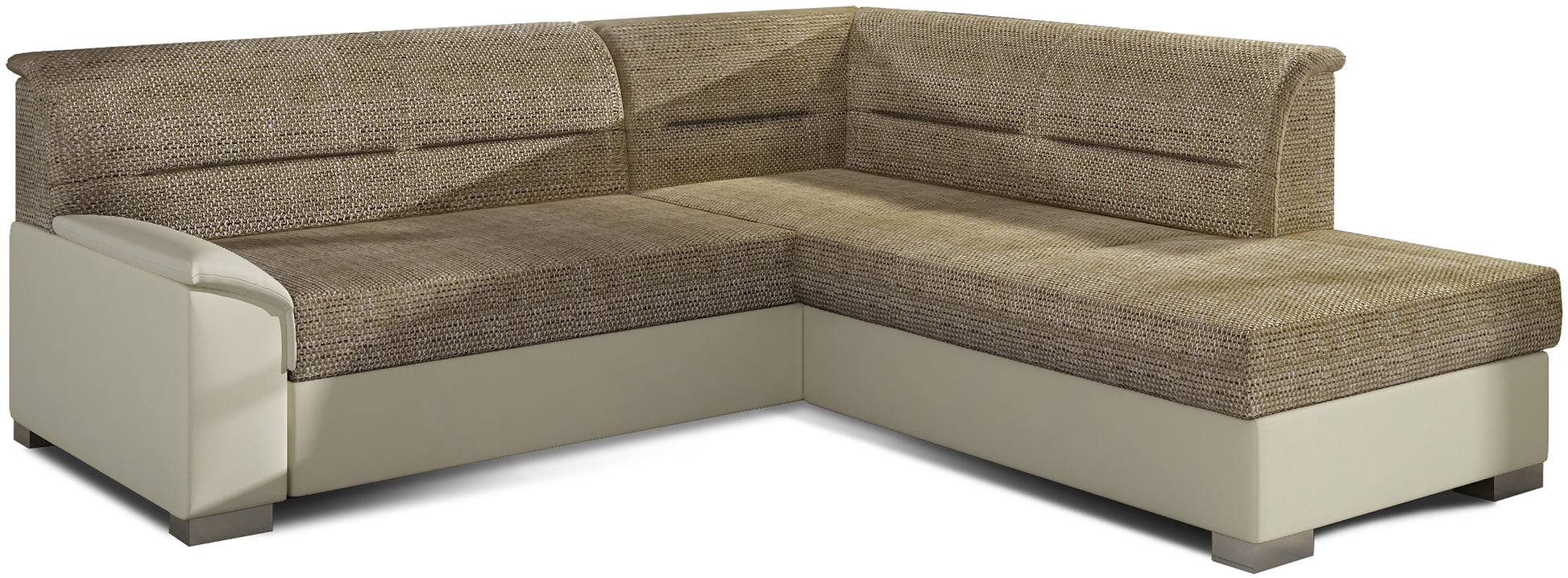 Narożnik Bergen lewostronny, Berlin 03 ciemnobeżowy z beżowymi wstawkami Soft 33 – zdjęcie produktowe