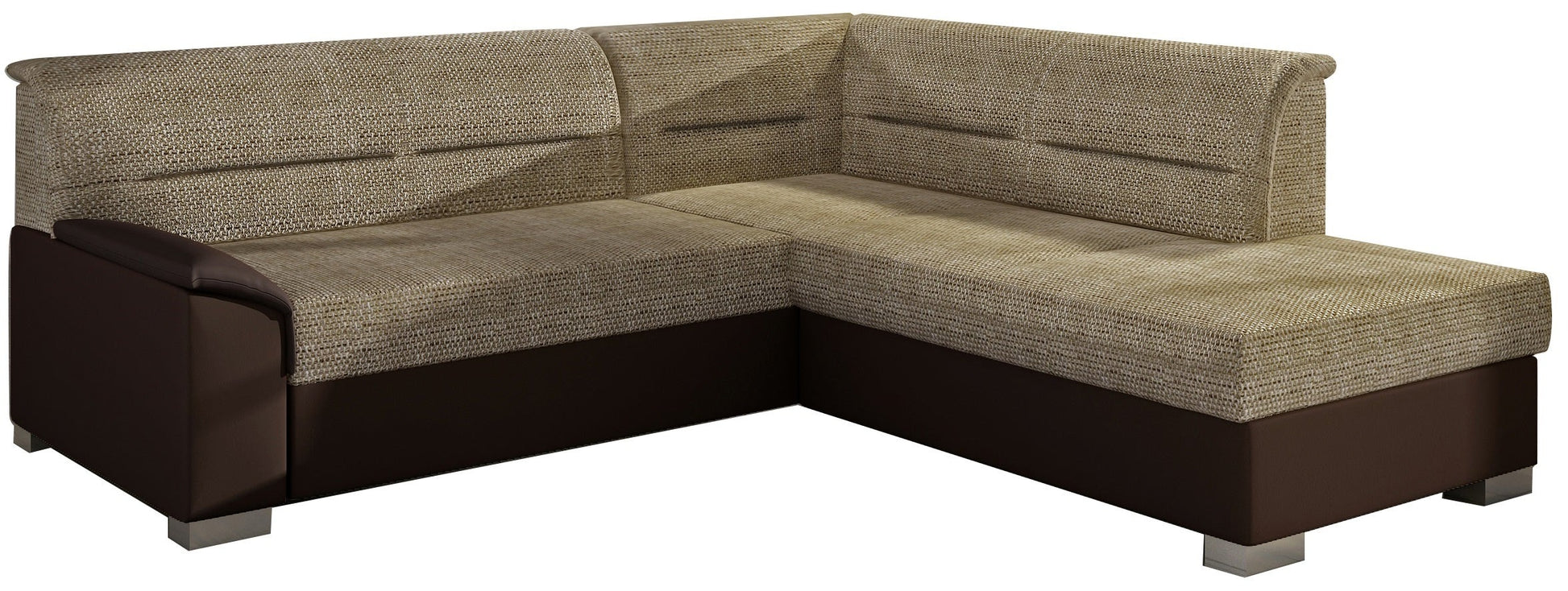 Narożnik Bergen lewostronny, Berlin 03 ciemnobeżowy z brązowymi wstawkami Soft 66 – zdjęcie produktowe