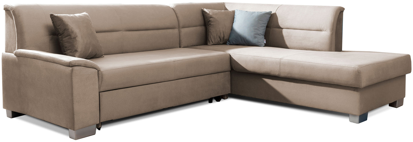 Narożnik Bergen lewostronny w tkaninie Monolith 09 jasnobrązowy – zdjęcie produktowe