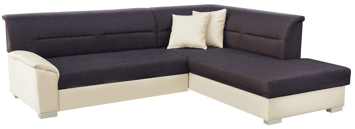 Narożnik Bergen lewostronny, Sawana 26 brązowy z beżowymi wstawkami Soft 33 – zdjęcie produktowe