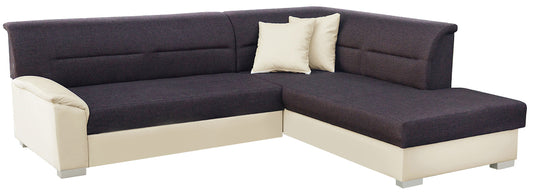 Narożnik Bergen lewostronny, Sawana 26 brązowy z beżowymi wstawkami Soft 33 – zdjęcie produktowe