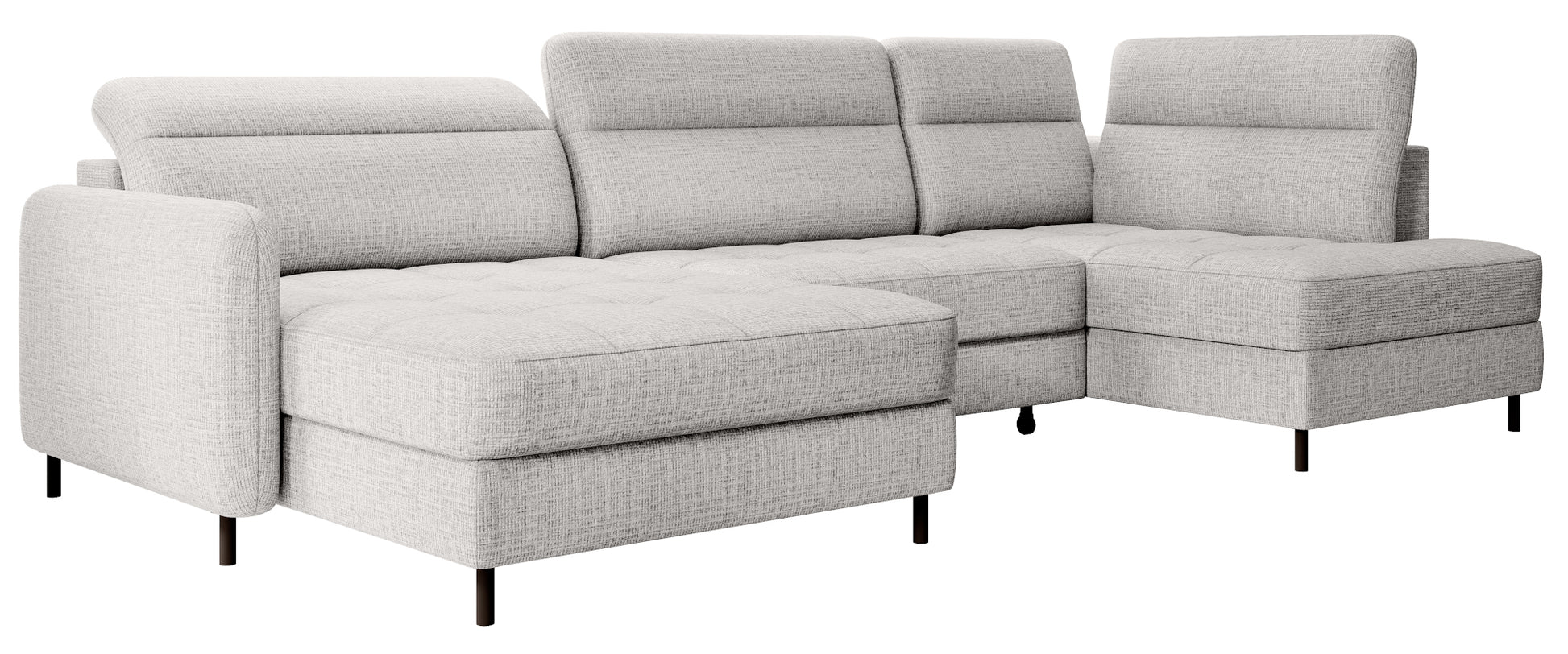 Narożnik z funkcją spania Berrto, Manhattan 03 jasnoszary – packshot na białym tle