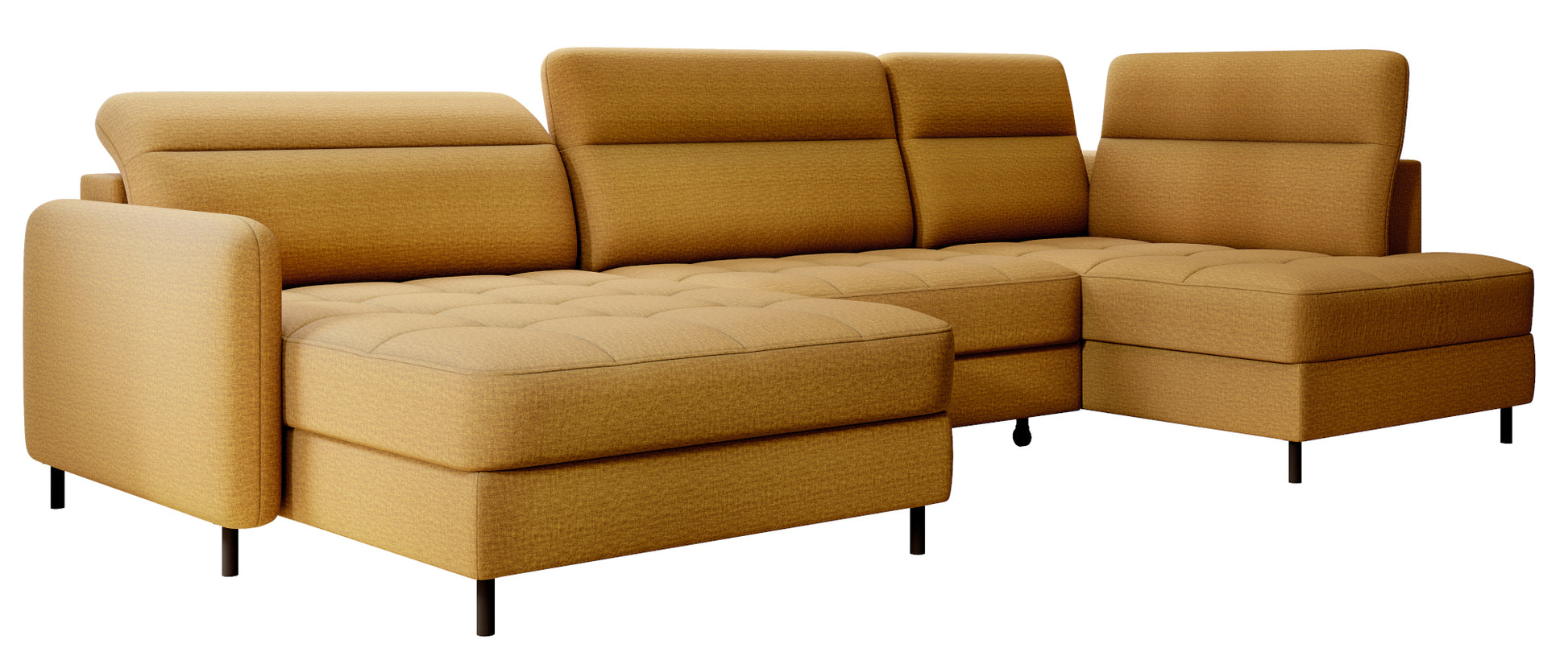 Narożnik z funkcją spania Berrto, Manhattan 45 żółty – packshot na białym tle