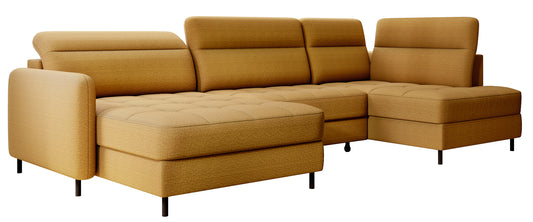 Narożnik z funkcją spania Berrto, Manhattan 45 żółty – packshot na białym tle