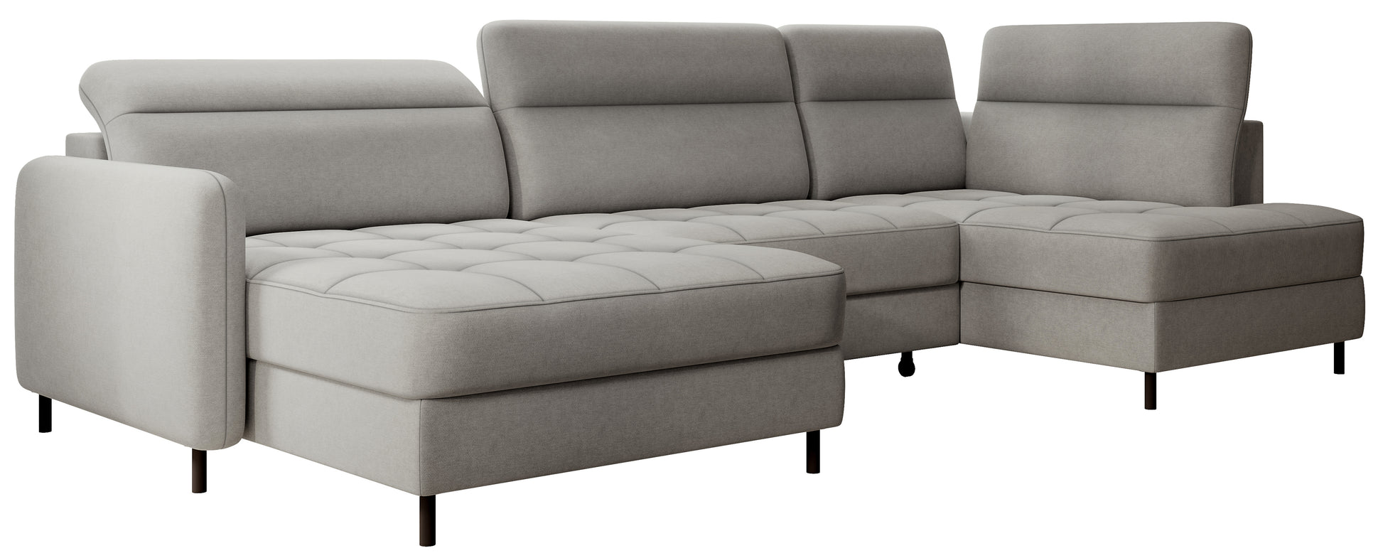 Narożnik z funkcją spania Berrto, Raquel 04 szary – ujęcie produktowe