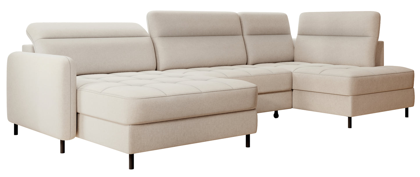 Narożnik z funkcją spania Berrto, tkanina Raquel 18 beżowy – zdjęcie produktowe