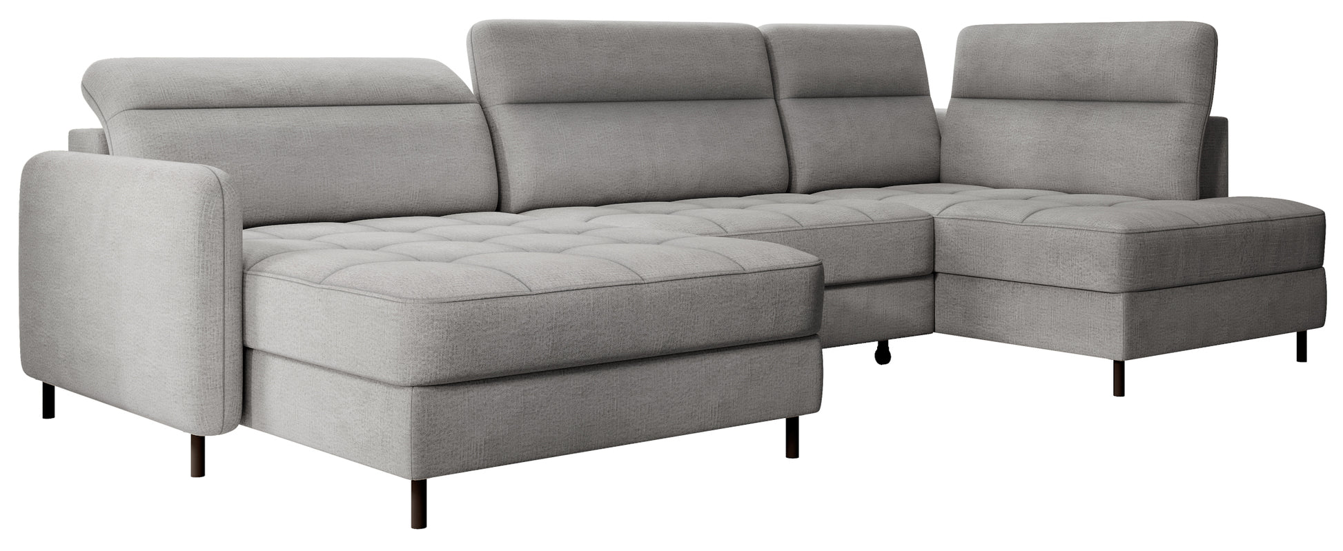 Narożnik z funkcją spania Berrto lewostronny, tkanina Toscany 03 szary – zdjęcie produktowe