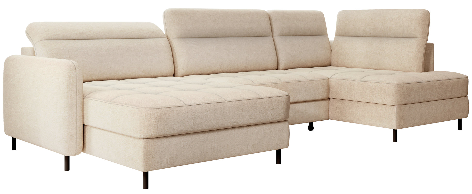 Narożnik z funkcją spania Berrto lewostronny, tkanina Toscany 18 beżowy – zdjęcie produktowe