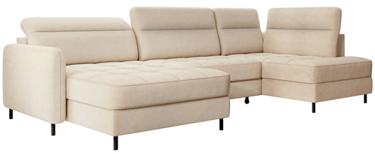 Narożnik z funkcją spania Berrto lewostronny, tkanina Toscany 18 beżowy – zdjęcie produktowe