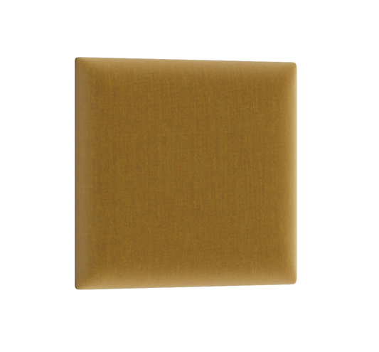 Kwadratowy panel tapicerowany Quadratta Monolith 48 w intensywnym żółtym odcieniu, widok z przodu na równą, gładką powierzchnię z subtelnie zaokrąglonymi krawędziami.