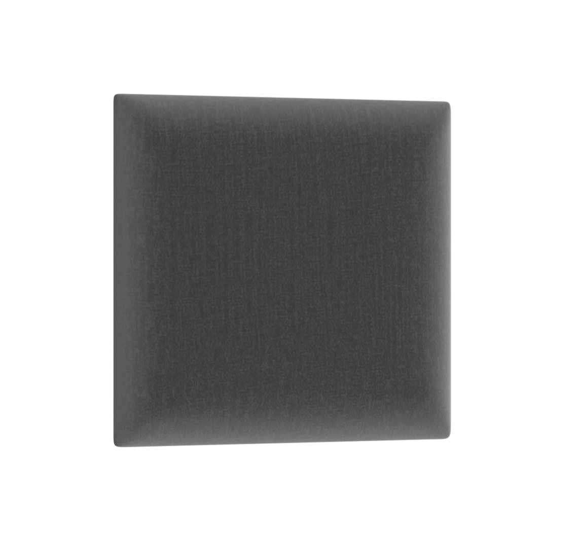 Kwadratowy panel tapicerowany Quadratta Monolith 97 w ciemnoszarym odcieniu, widok frontalny na gładką powierzchnię z delikatnie zaokrąglonymi krawędziami.
