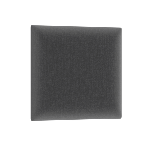 Kwadratowy panel tapicerowany Quadratta Monolith 97 w ciemnoszarym odcieniu, widok frontalny na gładką powierzchnię z delikatnie zaokrąglonymi krawędziami.