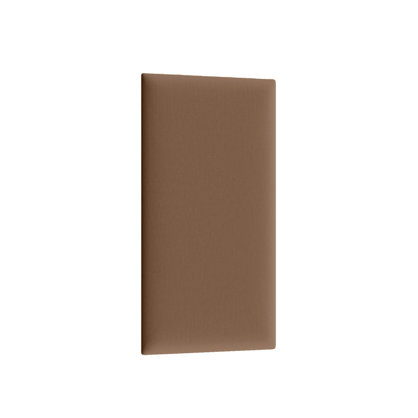Prostokątny panel tapicerowany Quadratta V Monolith 09 w jasnobrązowym odcieniu, ujęty ukośnie na białym tle, eksponujący miękką fakturę tkaniny.