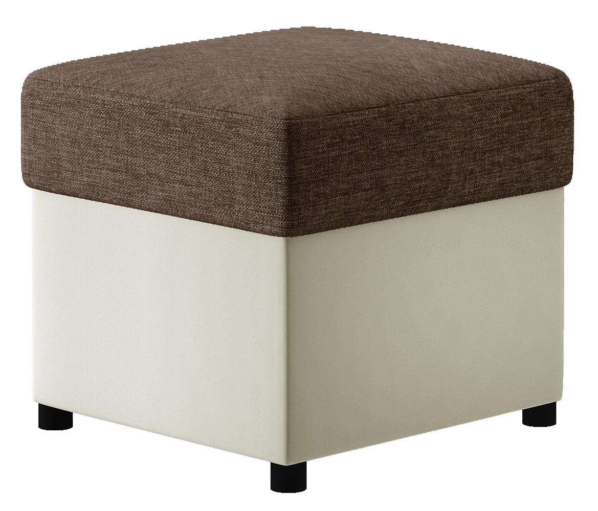 Pufa R3 w kolorze Sawana 16 brązowy z jasnobeżową podstawą Soft 33, widok produktu na białym tle.