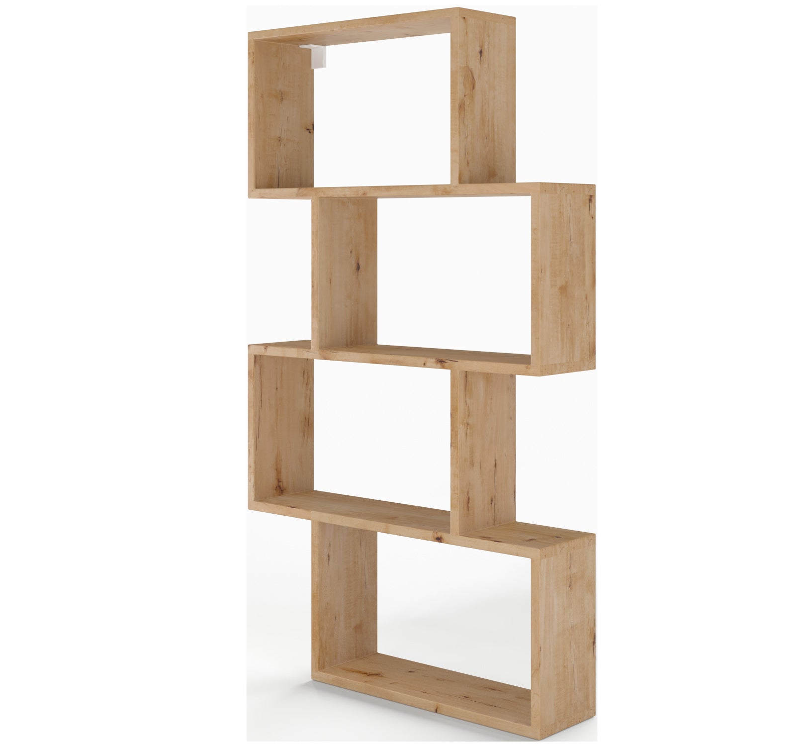 Regał Egurro – nowoczesny regał schodkowy z płyty w kolorze dębu | Stylowy i funkcjonalny mebel do salonu, biura i pokoju młodzieżowego