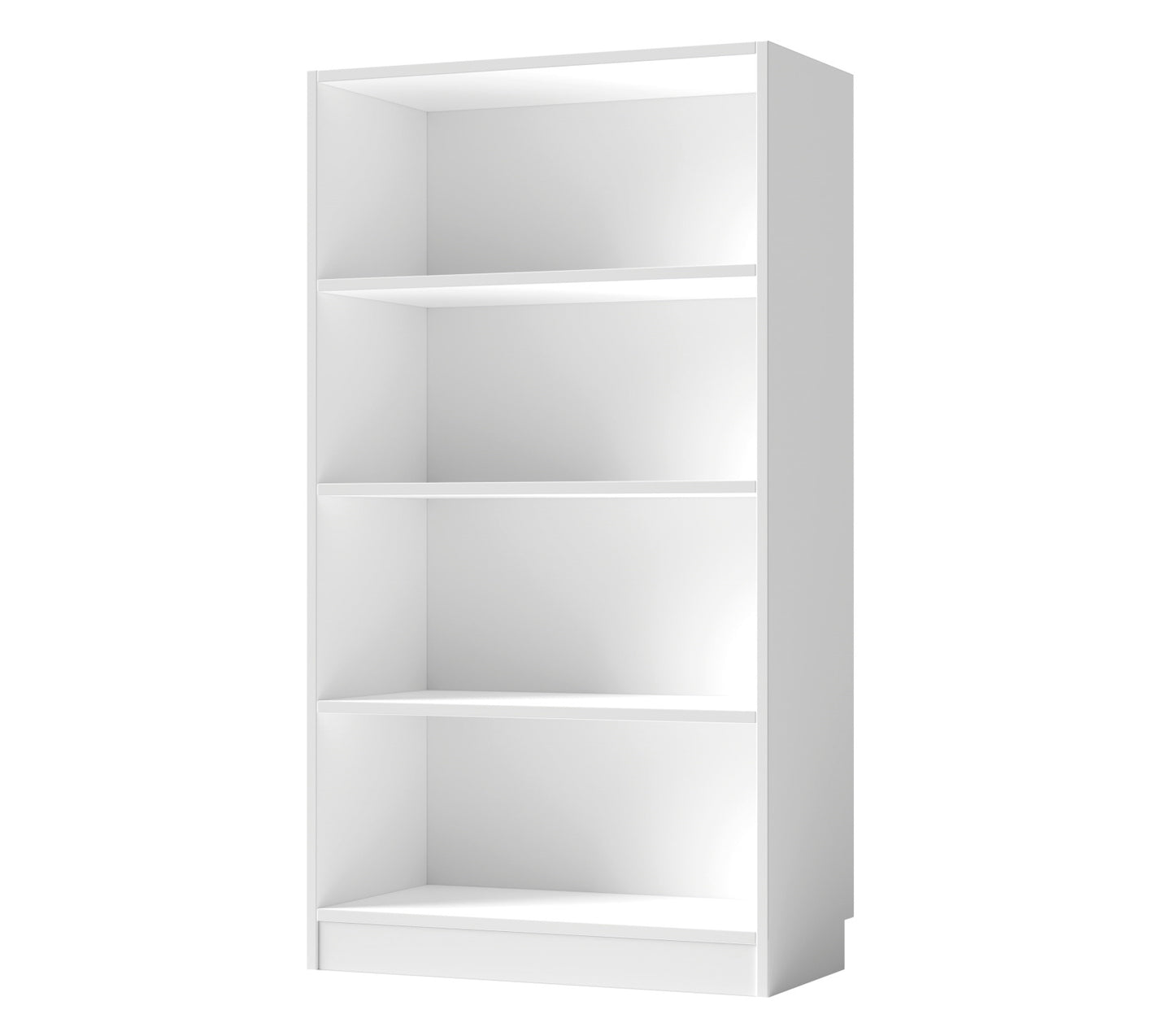 Biały regał Pocett z czterema półkami – minimalistyczny mebel do przechowywania, idealny do nowoczesnego salonu lub biura.
