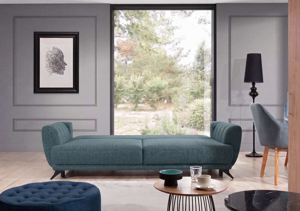 Sofa Megis z funkcją spania ciemny turkusowy