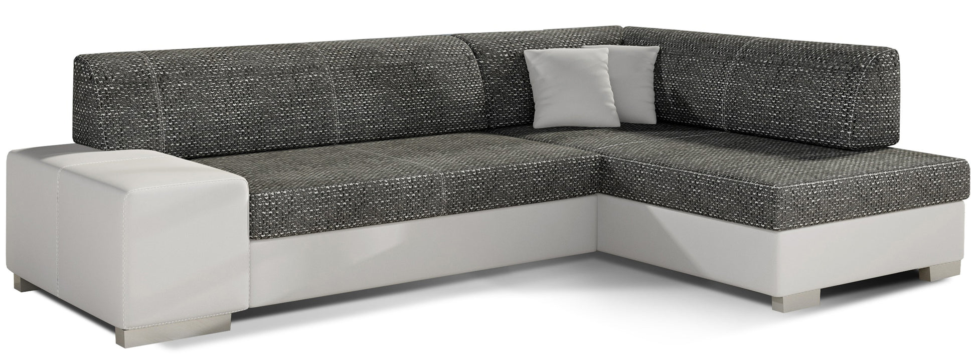 Sofa narożna prawa ELTAP, tkanina Berlin 02 szary i Soft 17 biały – widok główny