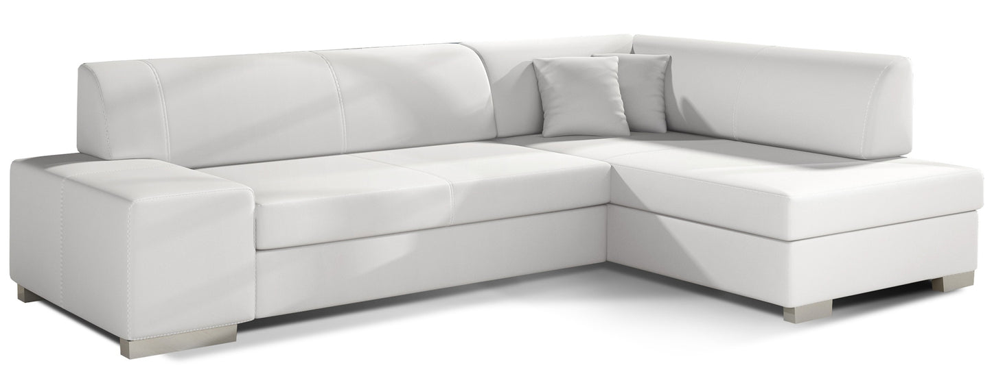 Sofa narożna prawa ELTAP, tkanina Soft 17 biały – widok główny