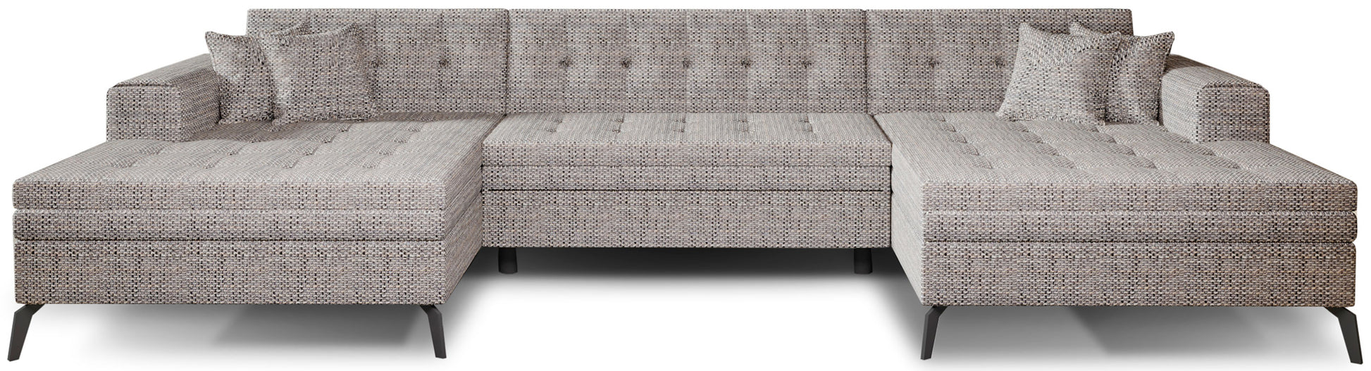 Szara sofa narożna Vertizo wykonana z materiału Marte 130 doskonale sprawdzi się w salonie, oferując komfortowe miejsce do relaksu oraz estetyczny wygląd dopasowany do różnych stylów aranżacji wnętrz