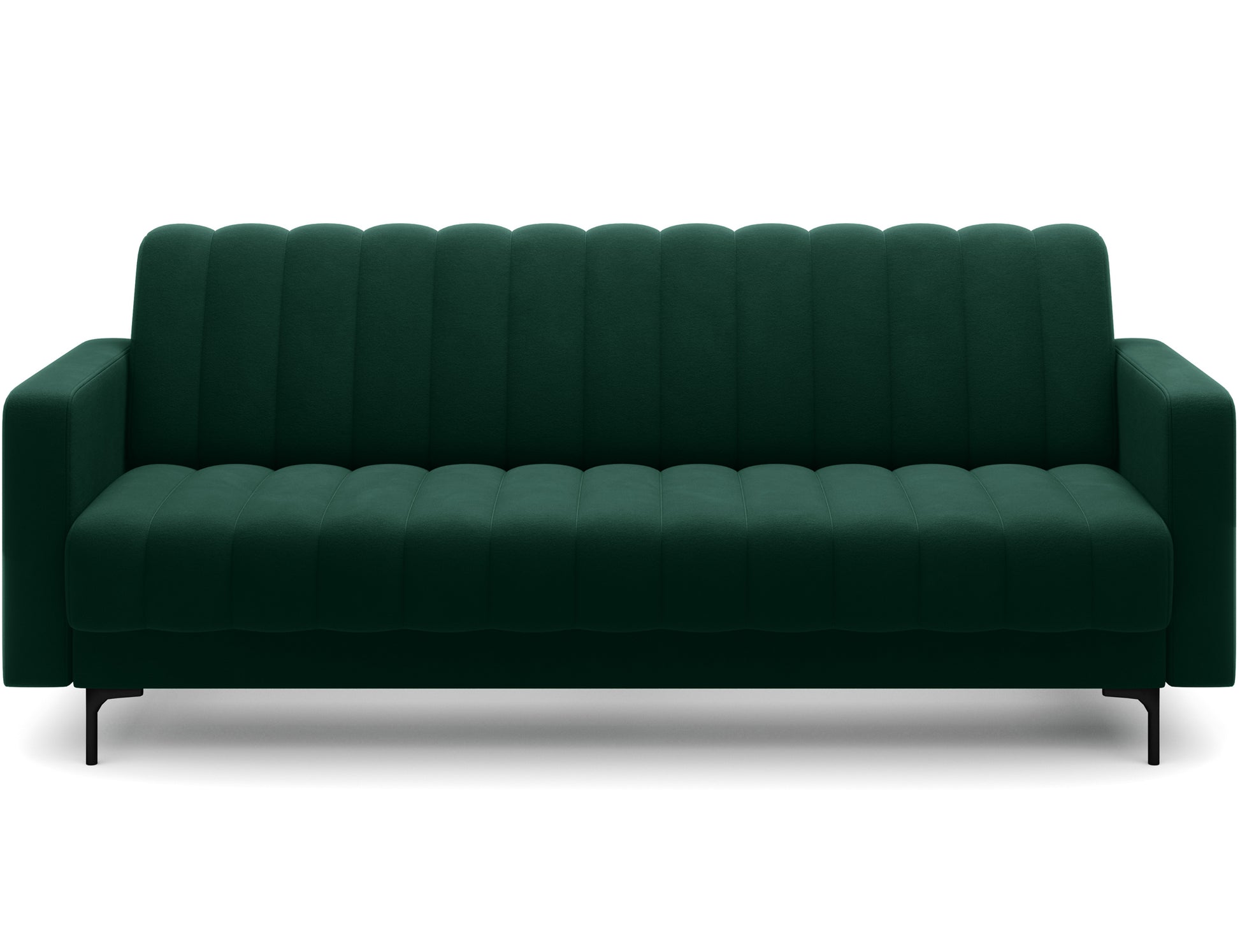 Rozkładana wersalka Roneyy Lukso 35 zielona – idealna do nowoczesnych wnętrz, z pojemnikiem i funkcją spania dla gości.