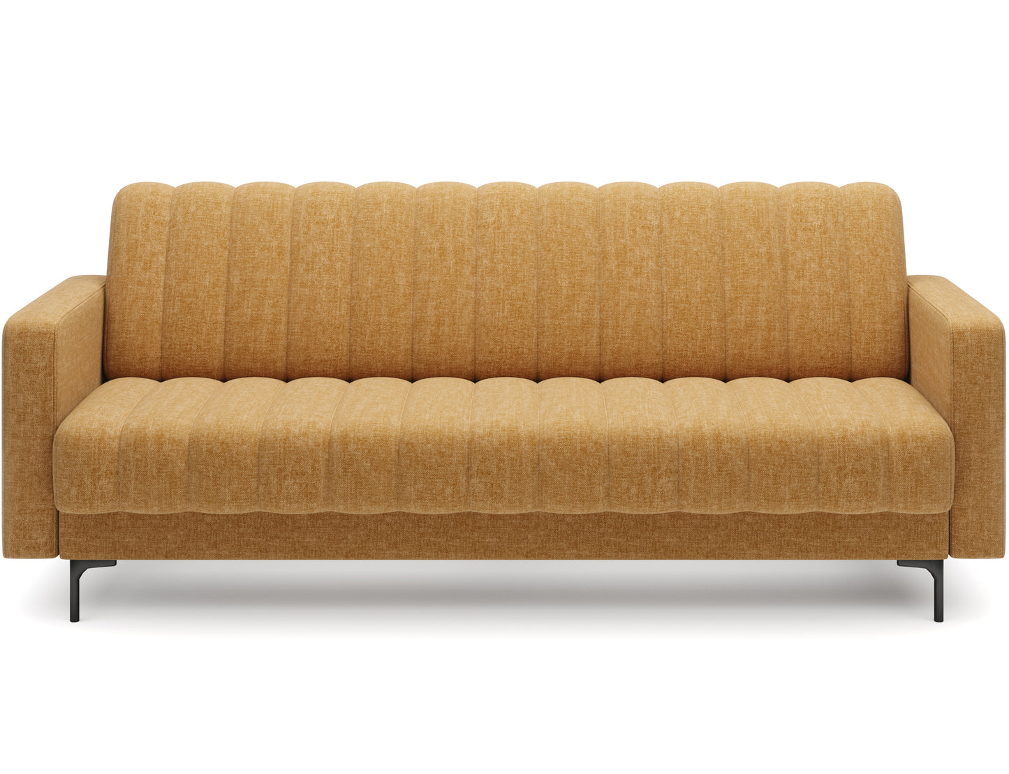 Żółta wersalka Roneyy Manhattan 45 w aranżacji – elegancka sofa do salonu z funkcją spania i pojemnikiem, styl modern soft.