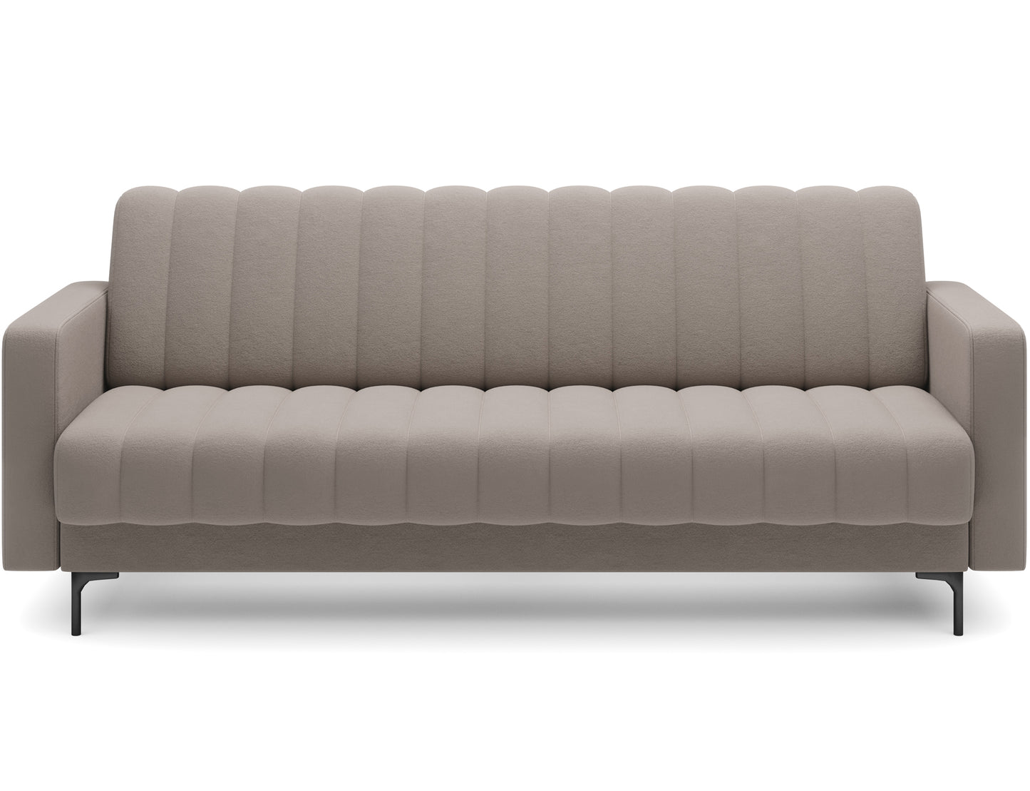 Beżowa wersalka Roneyy Sola 18 z funkcją spania i pojemnikiem – proste linie, miękka tapicerka, idealna do każdego salonu.