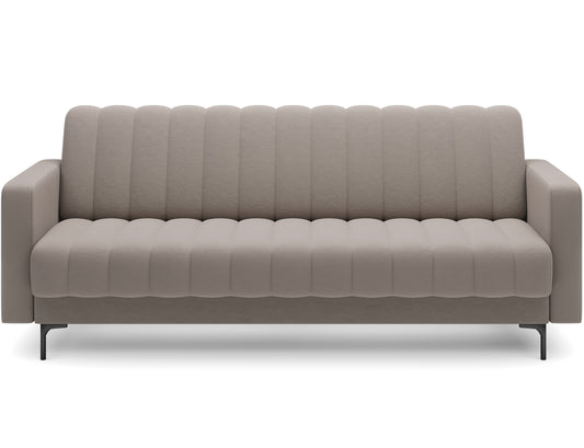 Beżowa wersalka Roneyy Sola 18 z funkcją spania i pojemnikiem – proste linie, miękka tapicerka, idealna do każdego salonu.