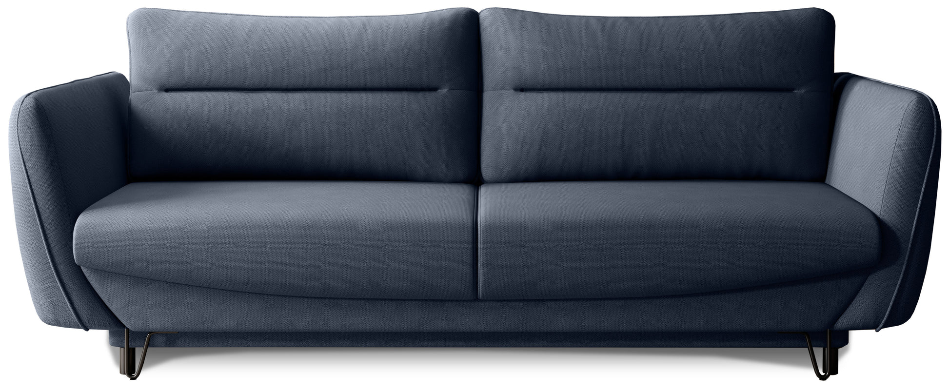 Granatowa sofa Silva obita tkaniną Poco 40, z miękkim siedziskiem, dużymi poduszkami oparciowymi i eleganckim wykończeniem, pasująca do nowoczesnych i klasycznych wnętrz.
