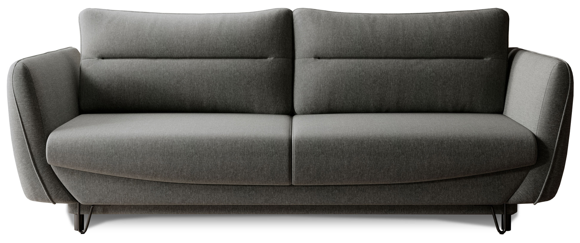 Sofa Silva obita tkaniną Flores 04 w szarym odcieniu, z miękkim siedziskiem, dużymi poduszkami i uniwersalnym wyglądem pasującym do nowoczesnych, klasycznych oraz minimalistycznych wnętrz.