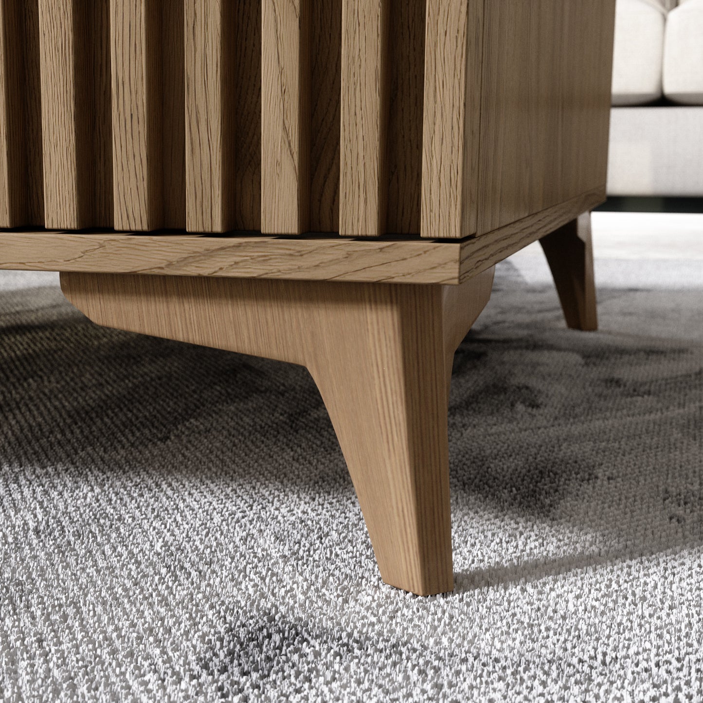 Stolik kawowy Entsian w jasnym wnętrzu – aranżacja dzienna.