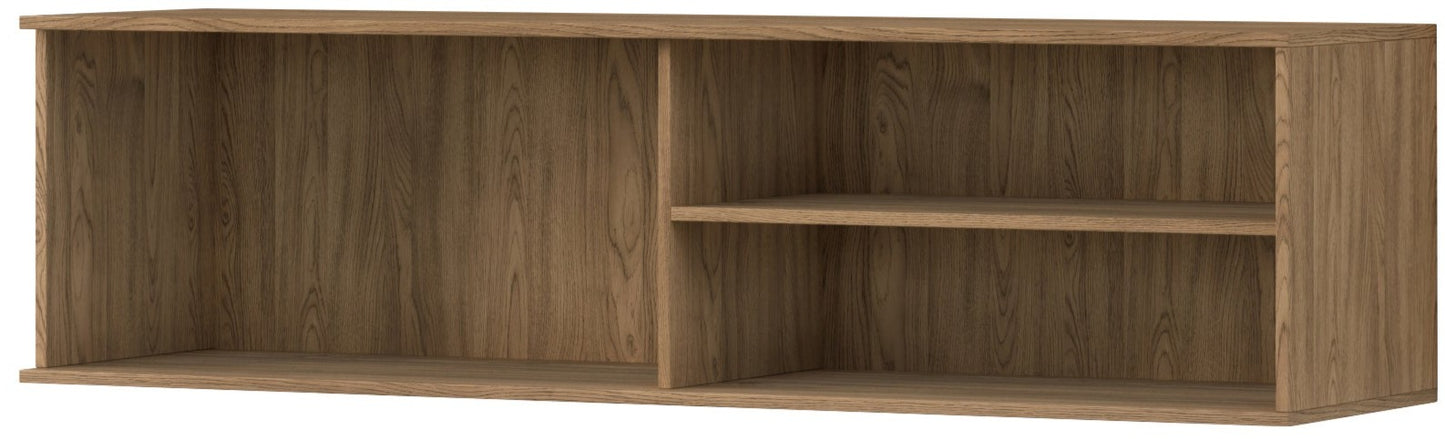 Szafka RTV wisząca Entsian – front panoramiczny z lamelami.