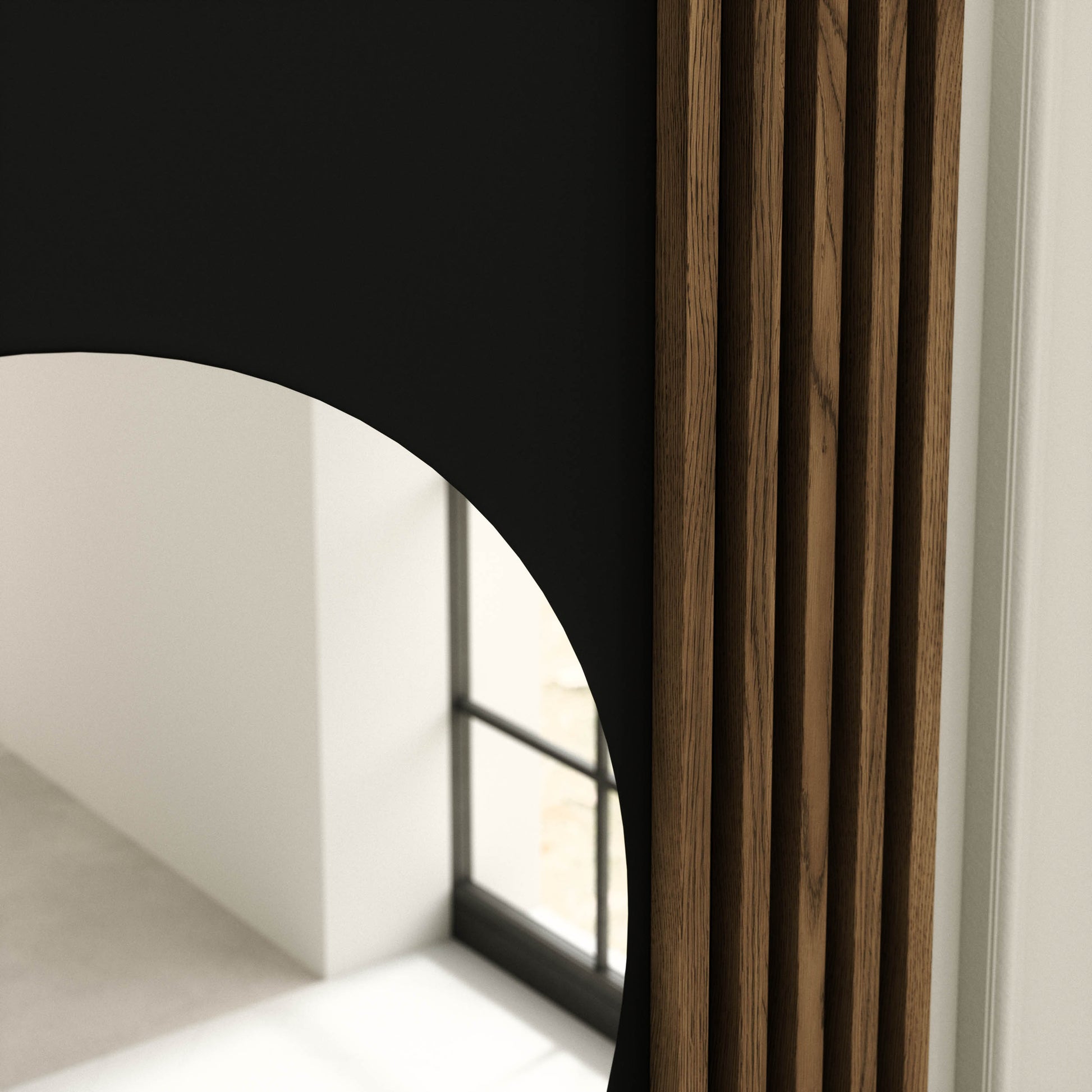 Lamele boczne toaletki Meorati – detal wykończenia.