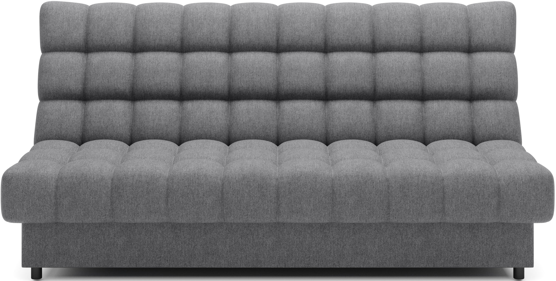 Wersalka Clareta w tkaninie Poco 04 szary, z pikowanym oparciem i siedziskiem, elegancka i wygodna sofa do nowoczesnego wnętrza.